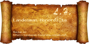 Landesman Honoráta névjegykártya